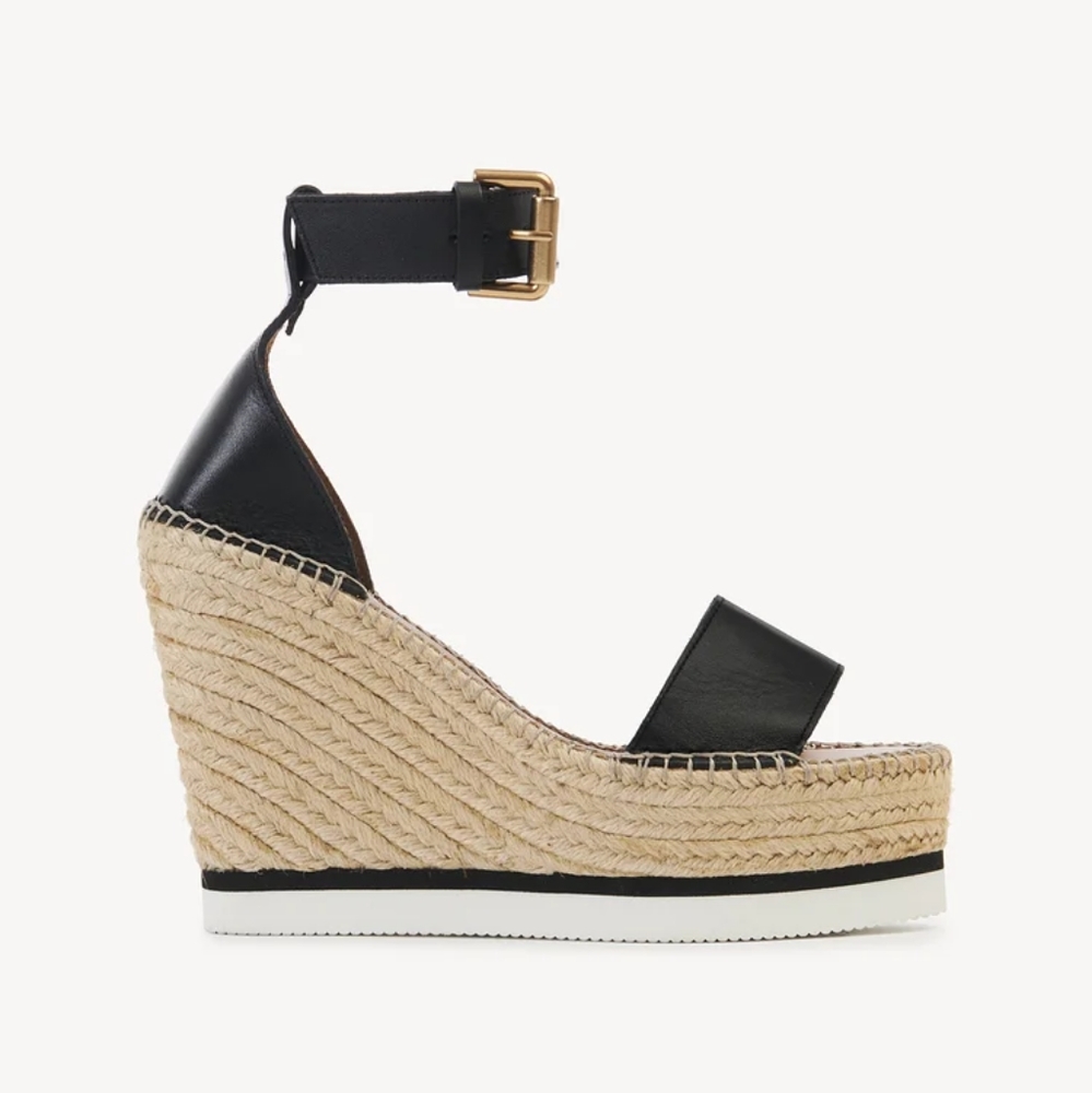 See By Chloe Black and Tan Wedge Heels - Picture 2 of 10